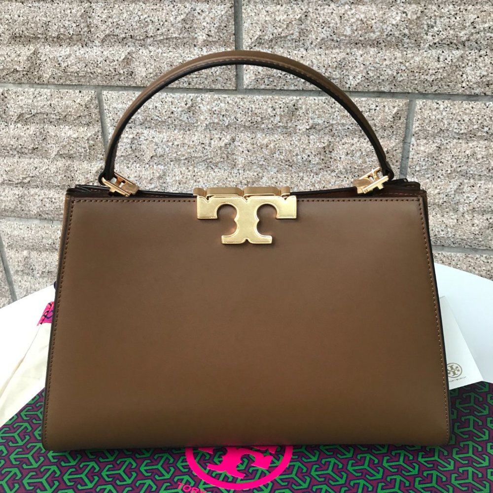 New brown Tory Burch Eleanor Spazzolato Satchel bag